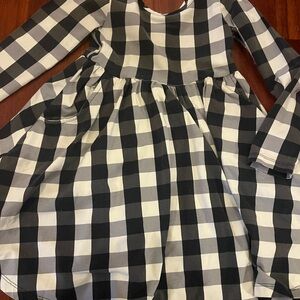 Hanna Andersson Black and White Checkered Kids Dress